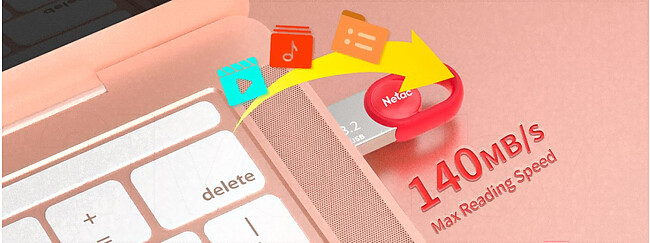 USB Flash-накопитель Netac UM2 USB 3.2 64GB (NT03UM2N-064G-32RE)