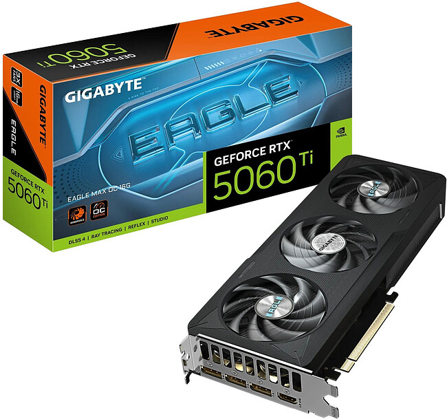 Видеокарта Gigabyte GeForce RTX 5060 Ti Eagle Max OC 16GB GDDR7 (GV-N506TEAGLEMAX OC-16GD)