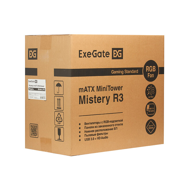 Корпус ExeGate Mistery R3 черный без БП (EX294383RUS)