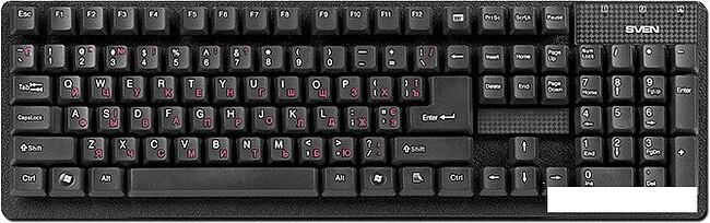 Клавиатура Sven Standard 301 USB+PS/2 Black (SV-0310301PUB)