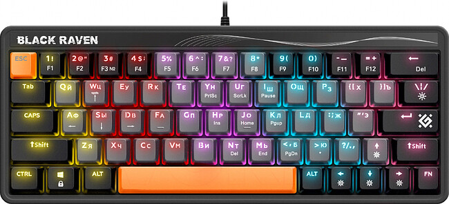Клавиатура Defender Black Raven GK-417 RU RGB (45413)