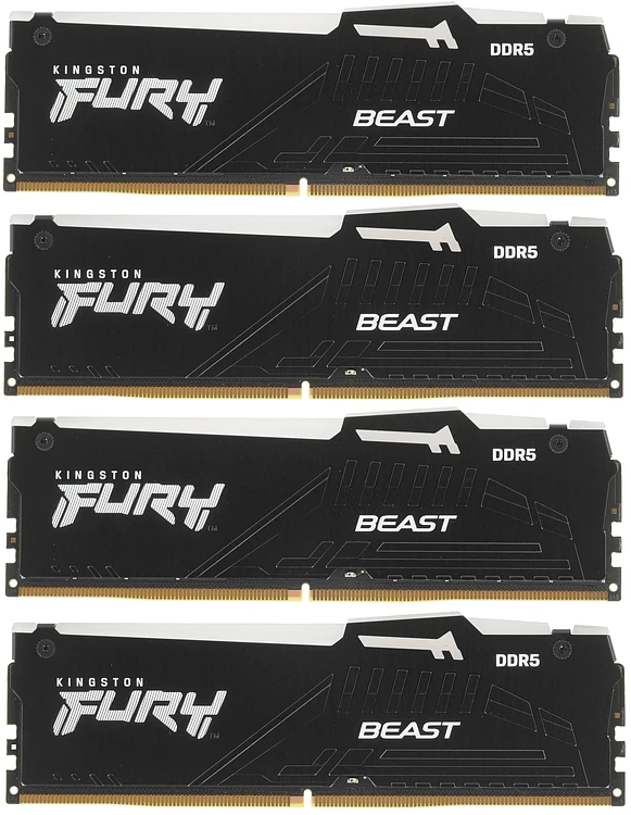 Оперативная память Kingston Fury Beast Black RGB DDR5 4x32GB (KF556C40BBAK4-128)