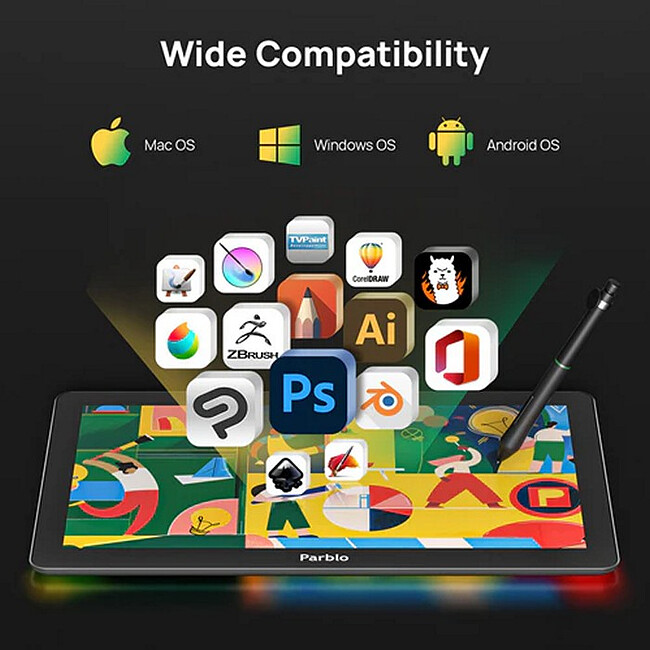 Графический планшет Parblo Coast 16 Pro Gen2 черный