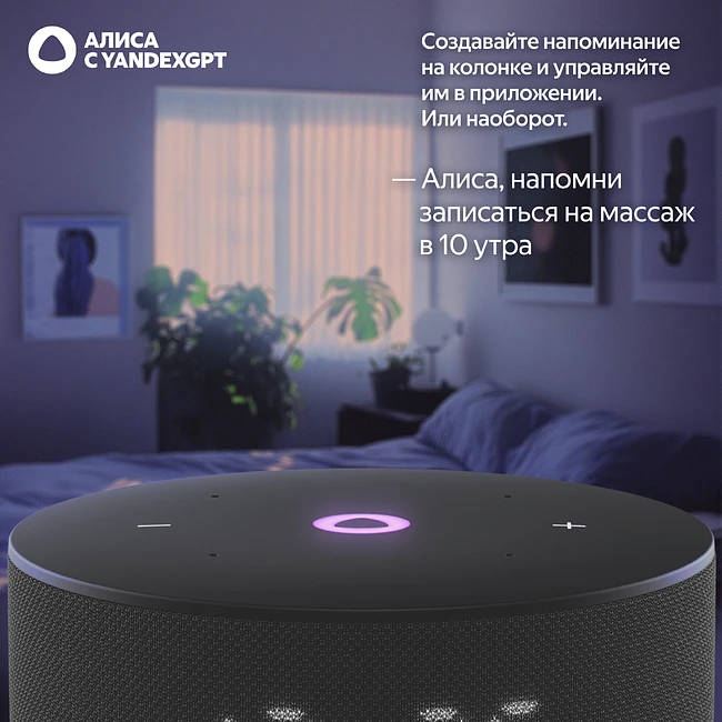 Умная колонка Яндекс Станция Мини 3 черный (YNDX-00027BLK)