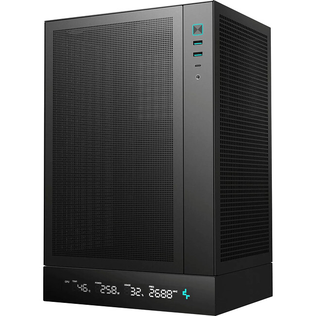 Корпус DeepCool CH170 Digital без БП Black (R-CH170-BKNPI0D-G-1)