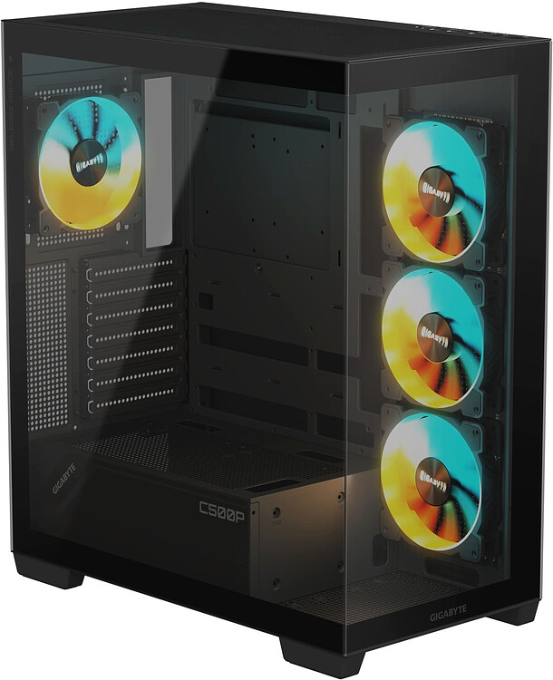 Корпус Gigabyte C500 Panoramic Stealth без БП черный (GB-C500P ST)
