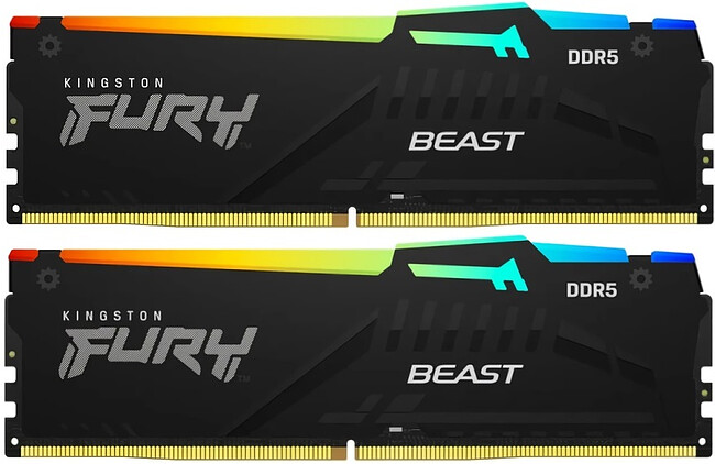 Оперативная память Kingston Fury Beast RGB 2x8GB DDR5 Black (KF560C30BBEAK2-16)