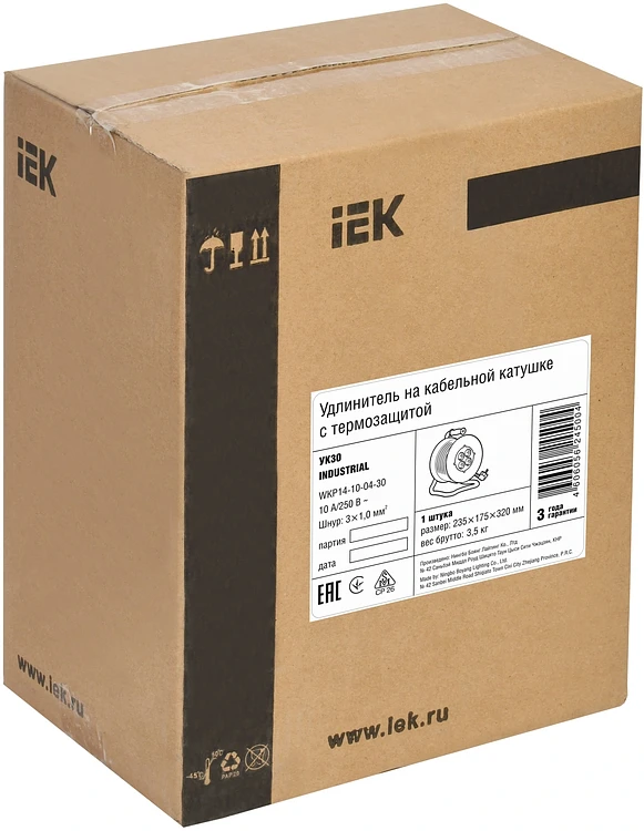 Удлинитель на катушке IEK Industrial УК30 (WKP14-10-04-30)