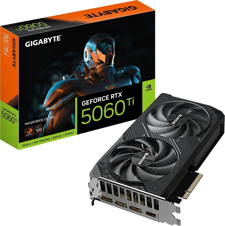 Видеокарта Gigabyte GeForce RTX 5060 Ti Windforce OC 16G GDDR7 (GV-N506TWF2OC-16GD)