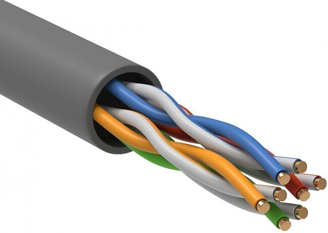 Кабель витая пара ITK GENERICA BC1-C5E04-111-305-G кат.5е U/UTP не экранированный 4X2X24AWG PVC внутренний 305м серый