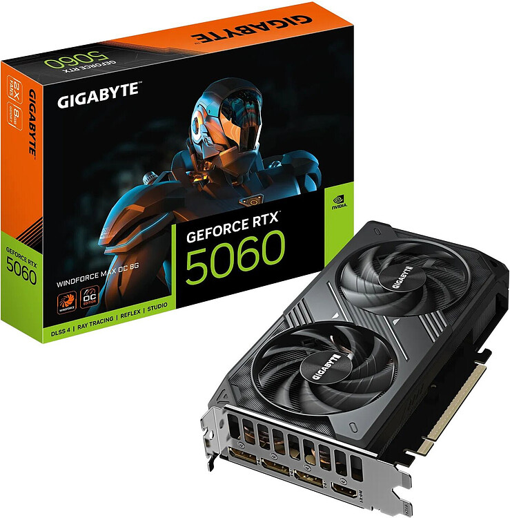 Видеокарта Gigabyte GeForce RTX 5060 WindForce Max OC 8GB GDDR7 (GV-N5060WF2MAX OC-8GD)