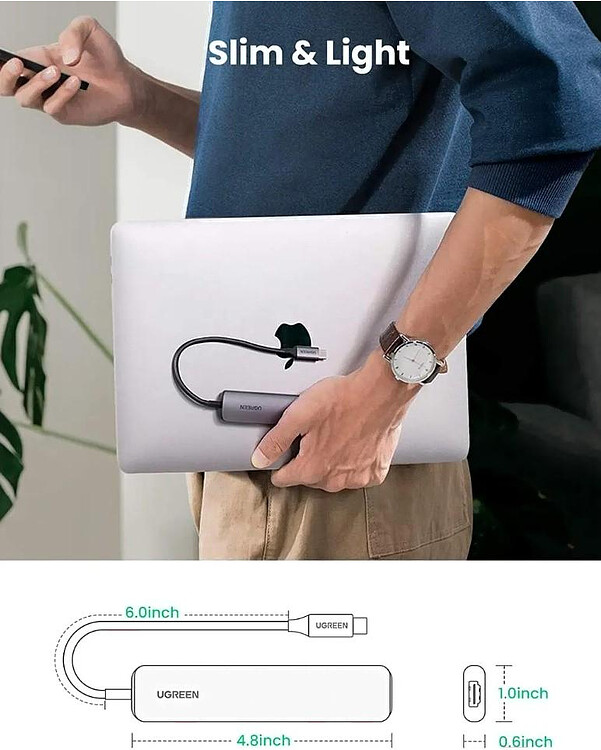 USB-хаб Ugreen CM417-20197 Space Gray (20197)