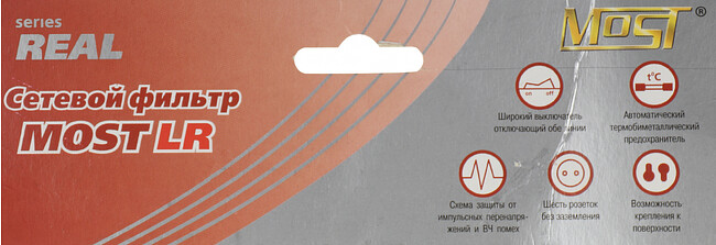 Сетевой фильтр Most LR 3м 6 розеток черный