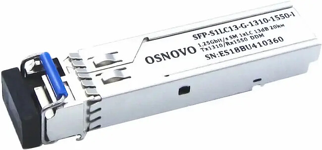 SFP-модуль Osnovo SFP-S1LC13-G-1310-1550-I SFP-модуль Osnovo SFP-S1LC13-G-1310-1550-I
