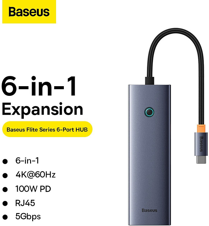 Док-станция Baseus UltraJoy Space Grey (B00052807813-00)