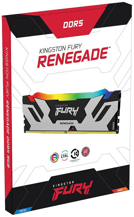 Оперативная память Kingston Fury Renegade Silver/Black 32GB DDR5 RGB XMP (KF564C32RSA-32)