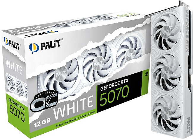 Видеокарта Palit GeForce RTX 5070 White OC 12Gb GDDR7 (NE75070U19K9-GB2050W)