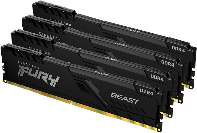 Оперативная память Kingston Fury Beast Black 4x32GB DDR4 (KF432C16BBK4/128)