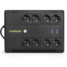 Источник бесперебойного питания ExeGate NEO NNB-1000.LED.AVR.8SH.CH (EX293855RUS)