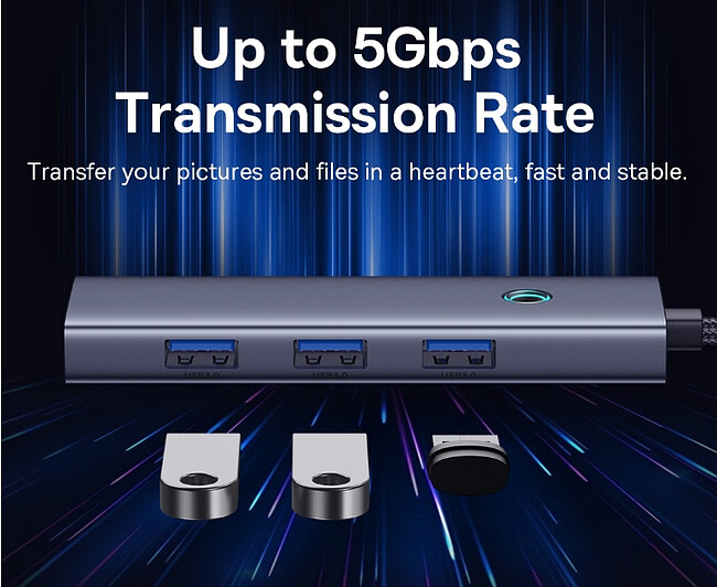 USB-хаб Baseus BS-OH109 Space Grey (B0005280A813-00)