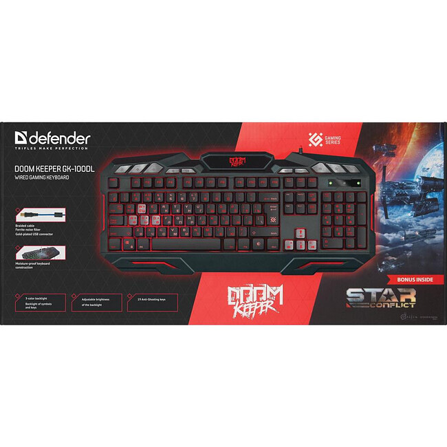 Клавиатура Defender Doom Keeper GK-100DL RU (45100)