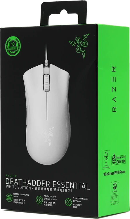Мышь Razer DeathAdder Essential белый (RZ01-03850200-R3C1)