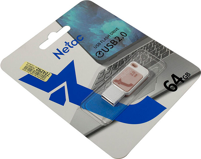 USB Flash-накопитель Netac UA31 64Gb розовый (NT03UA31N-064G-20PK)