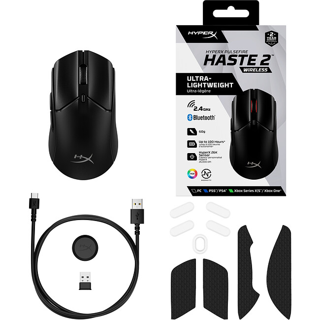 Мышь HyperX Pulsefire Haste 2 черный (6N0B0AA)