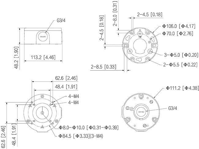 Монтажная коробка для камер видеонаблюдения Dahua DH-PFA3310R