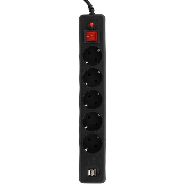 Сетевой фильтр Гарнизон ECL-5-U2-B-1.8 черный