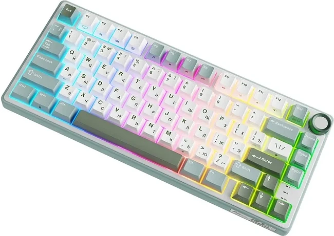 Клавиатура Royal Kludge R75 K Silver switch/Skycyan