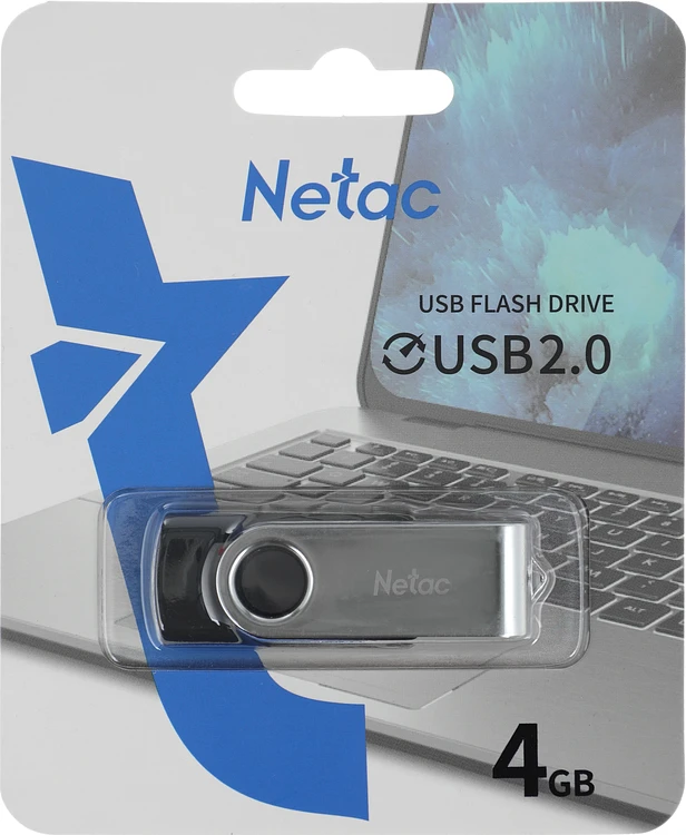 USB Flash-накопитель Netac U505 4GB черный/серебристый (NT03U505N-004G-20BK)