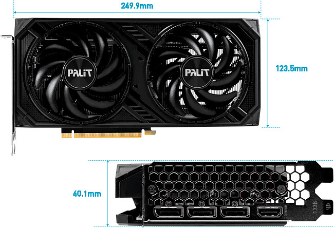Видеокарта Palit GeForce RTX 4060 Ti Dual OC 8GB GDDR6 RTL (NE6406TT19P1-1060D)