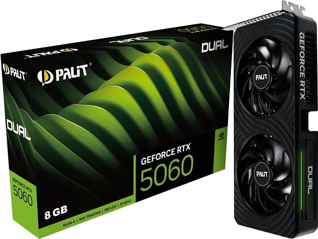 Видеокарта Palit GeForce RTX 5060 Dual 8GB GDDR7 (NE75060019P1-GB2063D)