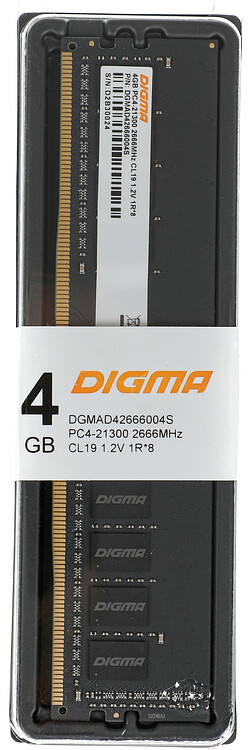 Оперативная память Digma DDR4 4Gb 2666MHz (DGMAD42666004S)