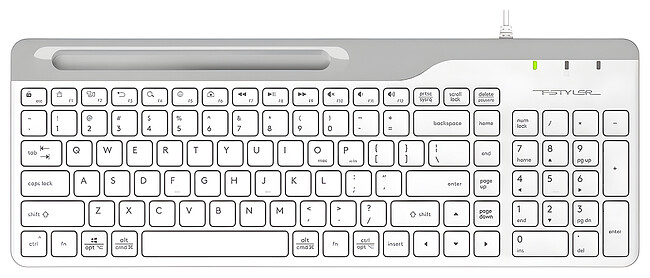 Клавиатура A4Tech Fstyler USB slim White белый/серый (FK25)