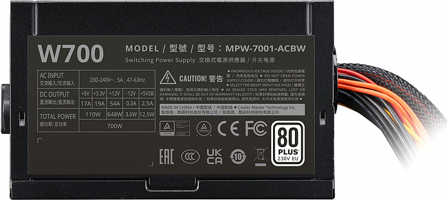 Блок питания Cooler Master ATX 700W (MPW-7001-ACBW-BEU)