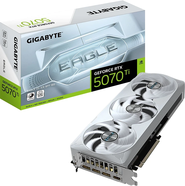 Видеокарта Gigabyte GeForce RTX 5070 Ti Eagle OC Ice SFF 16G GDDR7 (GV-N507TEAGLEOC ICE-16GD)