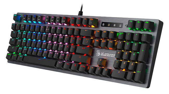 Клавиатура A4Tech Bloody B760 Grey/Neon Black Switch