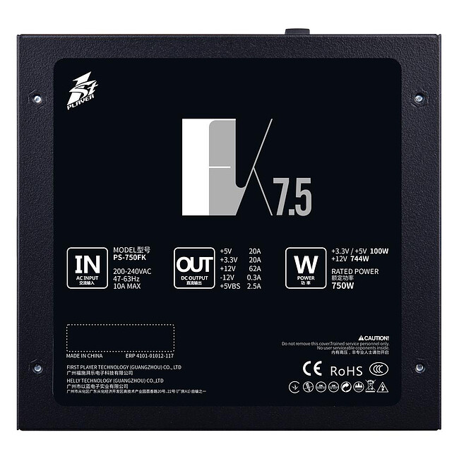 Блок питания 1stPlayer PS-750FK 750W Black (FK-750-BK-EU)