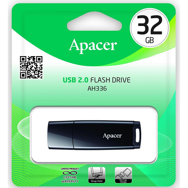 USB Flash-накопитель Apacer AH336 32GB черный (AP32GAH336B-1)
