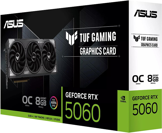 Видеокарта ASUS TUF Gaming GeForce RTX 5060 OC 8GB GDDR7 TUF-RTX5060-O8G-GAMING (90YV0N00-M0NA00)