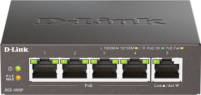 Коммутатор D-Link DGS-1005P/B3A