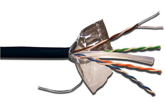 Кабель витая пара Lanmaster LAN-6EFTP-OUT кат.6 F/UTP общий экран 4X2X23AWG PE внешний 305м черн