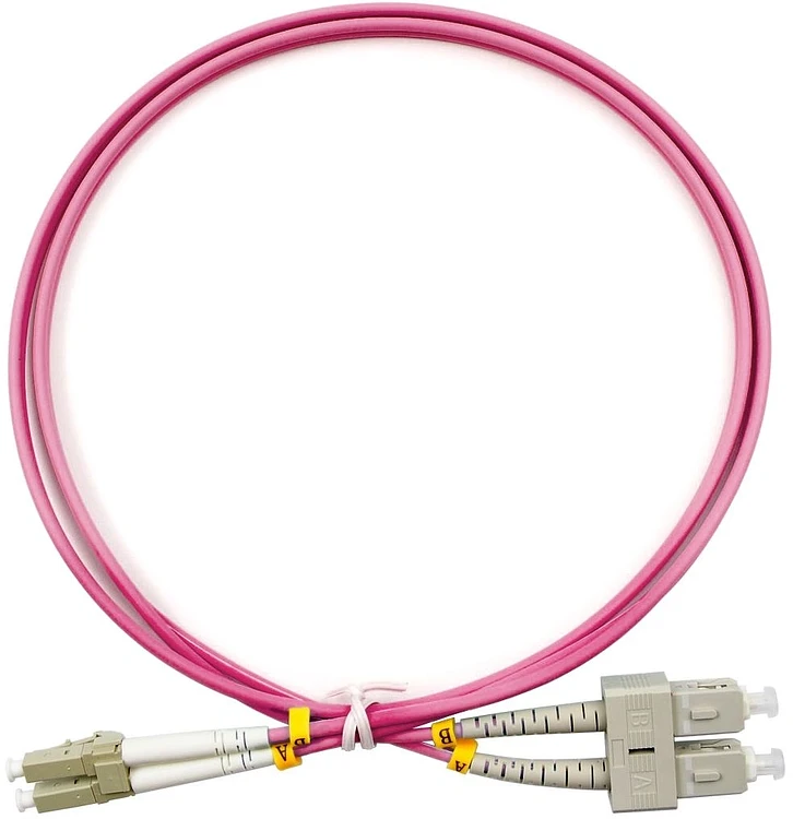 Шнур оптический Cabeus FOP-50-OM4-LC-SC-1m