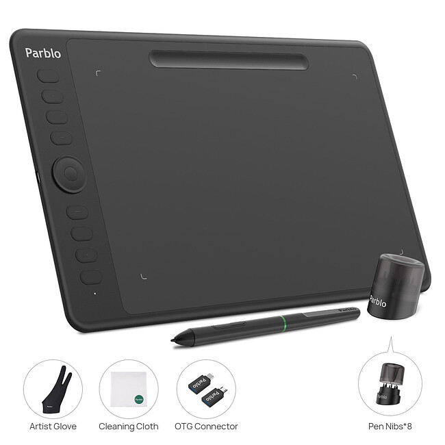 Графический планшет Parblo Intangbo M Black