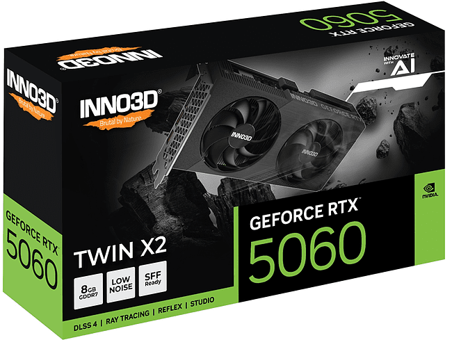 Видеокарта Inno3D RTX 5060 Twin X2 8GB D7 (N50602-08D7-195071N)