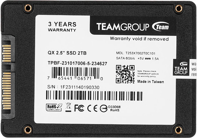 SSD диск Team Group QX 2Tb (T253X7002T0C101)