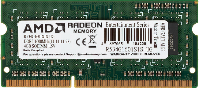 Оперативная память AMD DDR3 4Gb (R534G1601S1S-UG)
