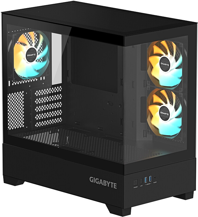 Корпус Gigabyte C201 Panoramic mATX без БП Черный (GB-C201P)
